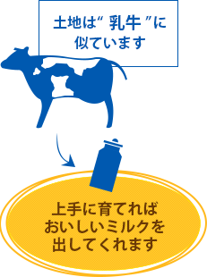 土地は乳牛に似ています